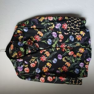 Silky floral button down